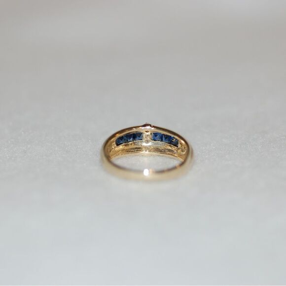 Vintage art deco sapphire and diamond band - Picture 3 of 4